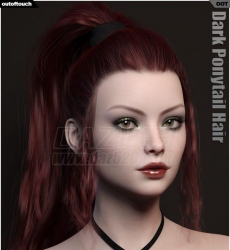 Dark Ponytail Hair for Genesis 3 and 8 Female-3͡8ŮԵɫβ