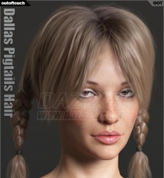 Dallas Pigtails Hair for Genesis 3 and 8 Female(s)-3ź8ŮԵĴ˹